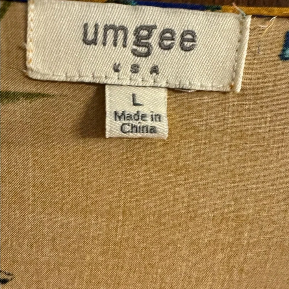 Umgee Kimono Large mustard yellow floral boho wrap hippie Gypsy - Picture 3 of 5